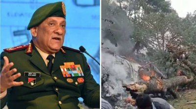 تحطم مروحية تقل رئيس الأركان الهندي