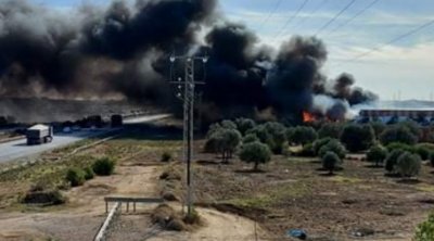 سوسة : حريق بمقر الشركة الموردة للنفايات الايطالية 