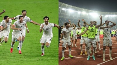 بأغنية روبي ... محمد صلاح يقود احتفالات منتخب مصر (فيديو)