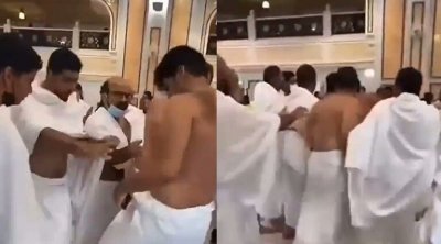 مشاجرة بين معتمرين داخل الحرم المكي (فيديو)