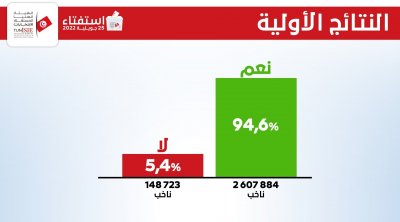 هيئة الانتخابات: مشروع الدستور يمر ب94.60% إجابة بنعم