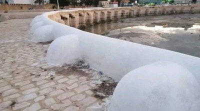 القيروان : طلاء الأحجار الركامية لفسقية الأغالبة بمادة الجير يثير الغضب