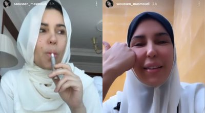 سوسن المصمودي تثير غضب التونسيين بسبب تدخينها خلال العمرة (فيديو) 