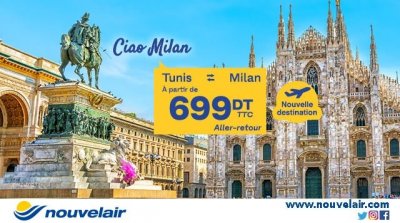 Nouvelair lance un nouveau vol reliant Tunis à Milan