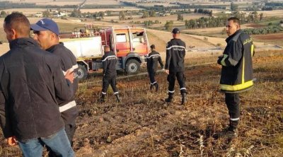 جندوبة : حريق يأتي على 8 هكتارات من حقول القمح ببوسالم