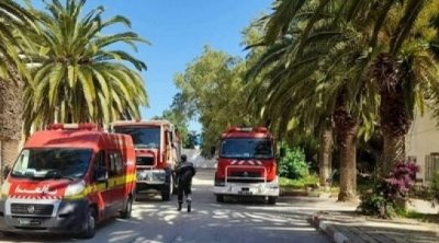 منوبة : حريق بساحة المعهد العالي لفنون الملتميديا