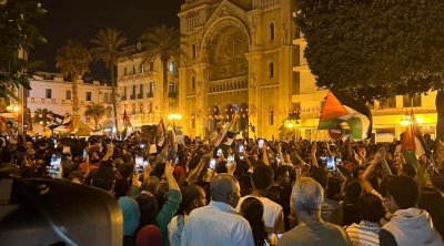 مظاهرات في تونس احتجاجا على مجزرة مستشفى المعمداني