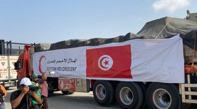 المساعدات التونسية نحو الشعب الفلسطيني تصل معبر رفح  