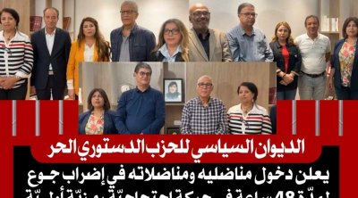 تضامنا مع عبير موسي : أعضاء الحزب الدستوري الحر في إضراب عن الطعام