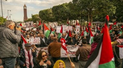 تونس : مسيرة تضامنية مع فلطسين بمناسبة اليوم العالمي لحقوق الانسان