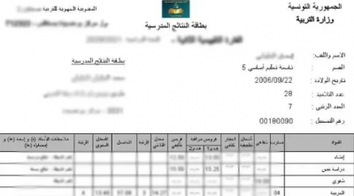 تونس : بطاقات أعداد التلاميذ متاحة عبر البوابة الرقمية