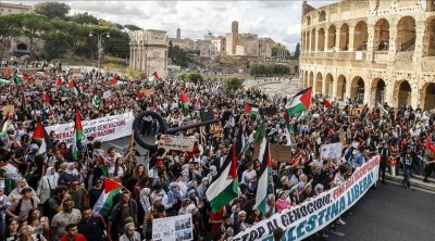 آلاف يتظاهرون دعما لغزة وأسطول الصمود في إيطاليا