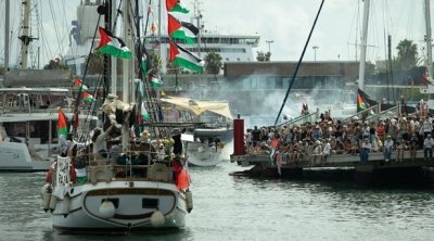 Des militants pro-palestiniens devant l’ONU demandent une protection pour la Flottille Sumud