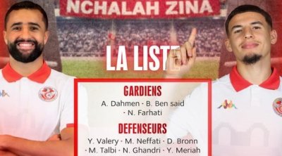 ELIM-CM26 : Les convoqués pour les deux derniers matchs de la Tunisie