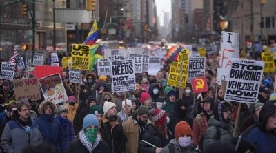 احتجاجات في نيويورك على احتجاز الولايات المتحدة الرئيس الفنزويلي