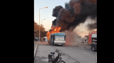 قابس: حريق يحرق حافلة نقل تلاميذ دون إصابات بشرية