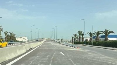 غلق جسر شارع ياسر عرفات قرب مطار تونس قرطاج