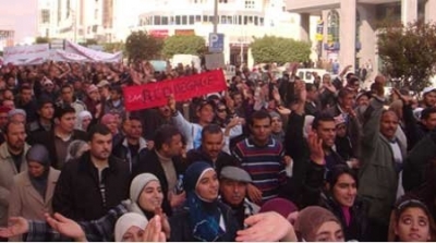 مسيرات احتجاجية تجوب شوارع ولايتي سيدي بوزيد والقصرين