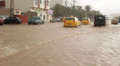 شلل كلي في ولاية صفاقس بسبب الامطار الغزيرة 