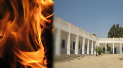 مجهولون يضرمون النار في مدرسة ابتدائية بسيدي بوزيد