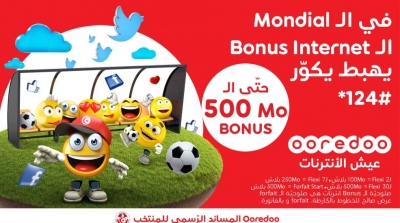 Ooredoo offre un bonus Internet gratuit à l’occasion de la Coupe du Monde 
