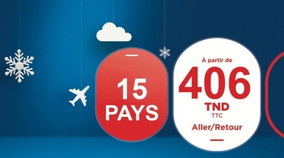 Promo Tunisair : 15 destinations à partir de 406 TND 