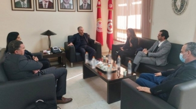 L'épouse de Nabil Karoui chez Noureddine Tabboubi