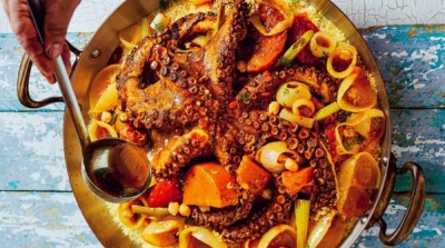 دبارة اليوم : كسكسي بالقرنيط و سلاطة بتراف بالجبن مع بسبوسة بكريمة اللوز