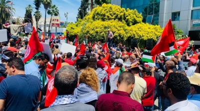 قيادات اتحاد الشغل ومنظمات حقوقية في مسيرة نصرة فلسطين