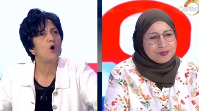 مناوشة كلامية حادة بين سامية عبو و سناء المرسني (فيديو)