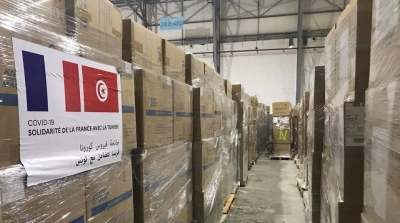 تونس تتسلم من فرنسا 40 طنا من المعدات الطبية 