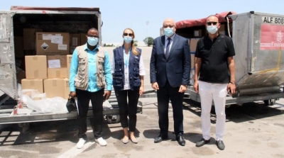 وصول معدات طبية لمجابهة جائحة كورونا الى تونس 