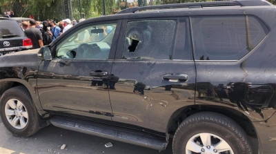 تهشيم إحدى السيارات التابعة للغنوشي بالحجارة