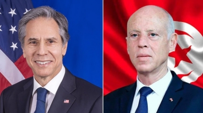 Kais Saied s’entretient avec le secrétaire d'Etat américain Antony Blinken