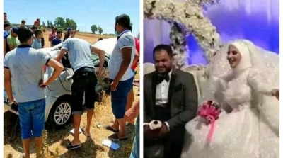تزوجا منذ أسبوع : وفاة عروسين في حادث مرور أليم بنفزة  (صور وفيديو)