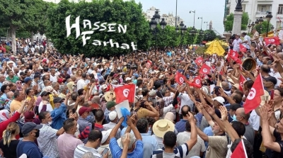 شارع الحبيب بورقيبة : احتجاجات ضد قرارات 25 جويلية 